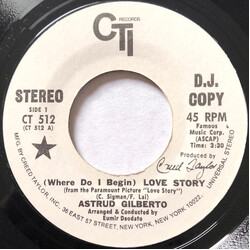 Astrud Gilberto (Where Do I Begin) Love Story USED VINYL 7INCH 45 RPM SINGLE PROMO