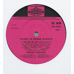 Dionne Warwick The Best Of Dionne Warwick Vinyl LP USED