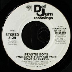 Beastie Boys (You Gotta) Fight For Your Right (To Party!) USED VINYL 7INCH 45 RPM SINGLE PROMO