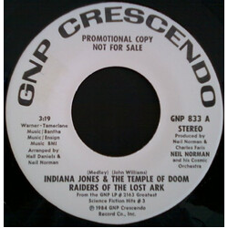 Neil Norman And His Cosmic Orchestra Indiana Jones & The Temple Of Doom / Raiders Of The Lost Ark USED VINYL 7INCH 45 RPM EP PROMO