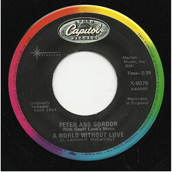 Peter & Gordon / Geoff Love & His Orchestra A World Without Love / Nobody I Know USED VINYL 7INCH 45 RPM SINGLE