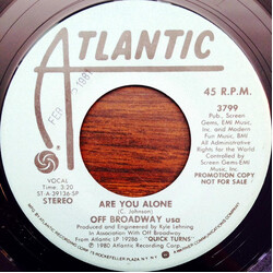 Off Broadway usa Are You Alone USED VINYL 7INCH 45 RPM PROMO STEREO MONO