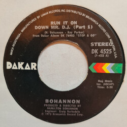 Hamilton Bohannon Run It On Down Mr. D.J. USED VINYL 7INCH 45 RPM STYRENE