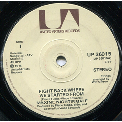 Maxine Nightingale Right Back Where We Started From Vinyl 7" USED