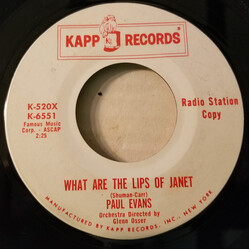 Paul Evans What Are The Lips of Janet USED VINYL 7INCH 45 RPM SINGLE PROMO