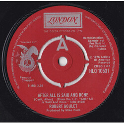 Robert Goulet After All Is Said And Done USED VINYL 7INCH PROMO
