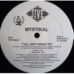 Mystikal Y'All Ain't Ready Yet USED VINYL 12INCH 33 S RPM PROMO