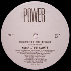 Never...But Always Too Good To Be True USED VINYL 12INCH