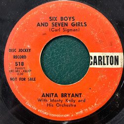 Anita Bryant Six Boys And Seven Girls USED VINYL 7INCH 45 RPM SINGLE PROMO
