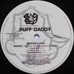 Puff Daddy Satisfy You USED VINYL 12INCH 33 S RPM PROMO