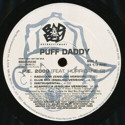 Puff Daddy P. E. 2000 USED VINYL 12INCH 33 S RPM PROMO
