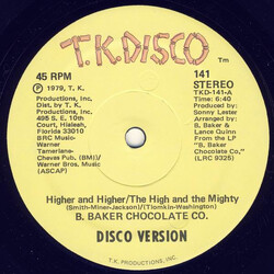 B. Baker Chocolate Co. Higher And Higher / The High And The Mighty VINYL 12" USED