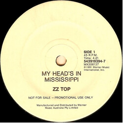 ZZ Top My Head's In Mississippi USED VINYL 7INCH SINGLE PROMO 45 RPM