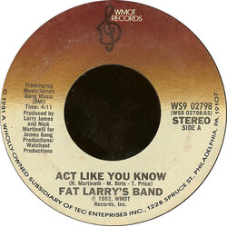 Fat Larry's Band Act Like You Know USED VINYL 7INCH 45 RPM STYRENE STEREO