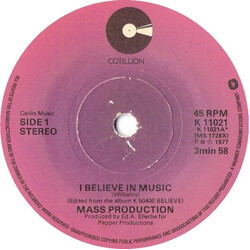 Mass Production I Believe In Music USED VINYL 7INCH 45 RPM STEREO