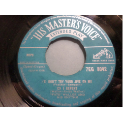 Fats Waller & His Rhythm Don't Try Your Jive On Me Vinyl 7" USED