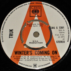 Truk Winter's Coming On USED VINYL 7INCH 45 RPM PROMO