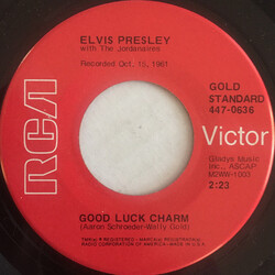 Elvis Presley / The Jordanaires Good Luck Charm / Anything That's Part Of You USED VINYL 7INCH 45 RPM REISSUE