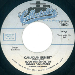 Hugo Winterhalter Orchestra Canadian Sunset / Blue Tango USED VINYL 7INCH 45 RPM SINGLE