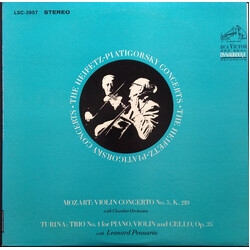 Wolfgang Amadeus Mozart / Joaquín Turina / Jascha Heifetz / Gregor Piatigorsky / Leonard Pennario Violin Concerto No. 5, K. 219 · Trio No. 1 For Piano