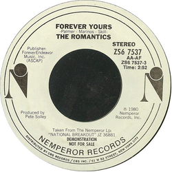 The Romantics Forever Yours Vinyl 7" USED
