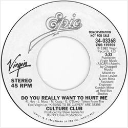 Culture Club Do You Really Want To Hurt Me Vinyl 7" USED