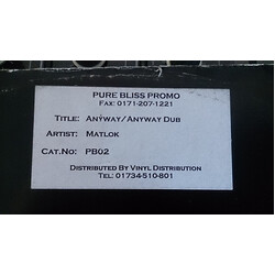 Matlok Anyway USED VINYL 12INCH PROMO WHITE LABEL