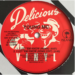 Young MC Let 'Em Know (Remix) USED VINYL 12INCH PROMO 33 S RPM