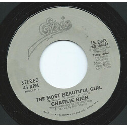 Charlie Rich The Most Beautiful Girl / I Love My Friend USED VINYL 7INCH 45 RPM REISSUE