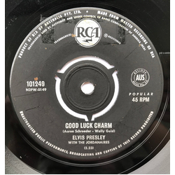 Elvis Presley / The Jordanaires Good Luck Charm Vinyl 7" USED