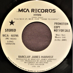 Barclay James Harvest Hymn USED VINYL 7INCH 45 RPM SINGLE PROMO