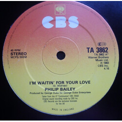 Philip Bailey I'm Waitin' For Your Love USED VINYL 12INCH 45 RPM STEREO