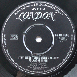 Brian Hyland Itsy Bitsy Teenie Weenie Yellow Polkadot Bikini Vinyl 7" USED