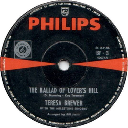 Teresa Brewer / The Milestone Singers The Ballad Of Lover's Hill Vinyl 7" USED