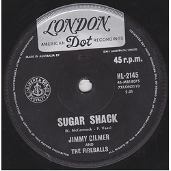 Jimmy Gilmer / The Fireballs Sugar Shack Vinyl 7" USED