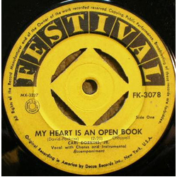 Carl Dobkins Jr. My Heart Is An Open Book Vinyl 7" USED