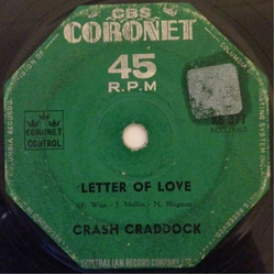 Billy 'Crash' Craddock Letter Of Love Vinyl 7" USED
