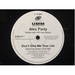 Alex Party Don't Give Me Your Life USED VINYL 12INCH 33 S RPM SINGLE PROMO STEREO