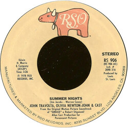 John Travolta / Olivia Newton-John / "Grease" Cast / Louis St. Louis Summer Nights / Rock 'N' Roll Party Queen VINYL 7" USED