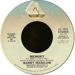 Barry Manilow Memory USED VINYL 7INCH 45 RPM STYRENE STEREO