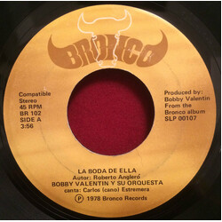 Bobby Valentin Y Su Orquesta La Boda De Ella / Post Data USED VINYL 7INCH 45 RPM