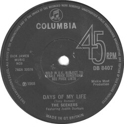 The Seekers / Judith Durham Days Of My Life USED VINYL 7INCH 45 RPM SINGLE