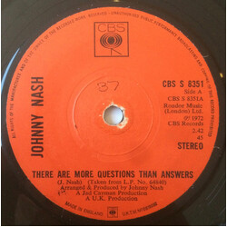 Johnny Nash There Are More Questions Than Answers USED VINYL 7INCH 45 RPM SINGLE