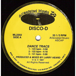 Disco-D Dance Tracs USED VINYL 12INCH 33 S RPM REISSUE