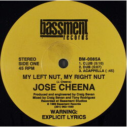 Jose Cheena My Left Nut, My Right Nut USED VINYL 12INCH 45 RPM