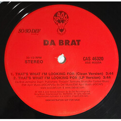 Da Brat That's What I'm Looking For USED VINYL 12INCH 33 S RPM PROMO
