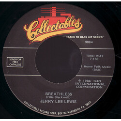 Jerry Lee Lewis / Bill Justis Breathless / Raunchy USED VINYL 7INCH 45 RPM SINGLE