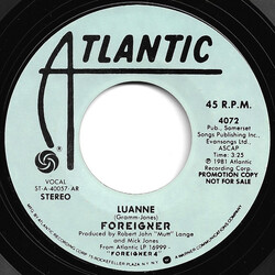 Foreigner Luanne USED VINYL 7INCH 45 RPM PROMO STEREO