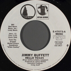 Jimmy Buffett Hello Texas USED VINYL 7INCH 45 RPM PROMO STEREO MONO