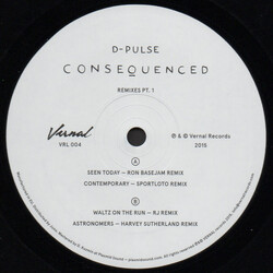 D-Pulse Consequenced Remixes Pt. 1 USED VINYL 12INCH 33 S RPM